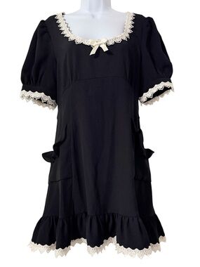 Dolls Kill Widow Porcelain Gaze Baby Doll Dress Sz L French Maid Lolita